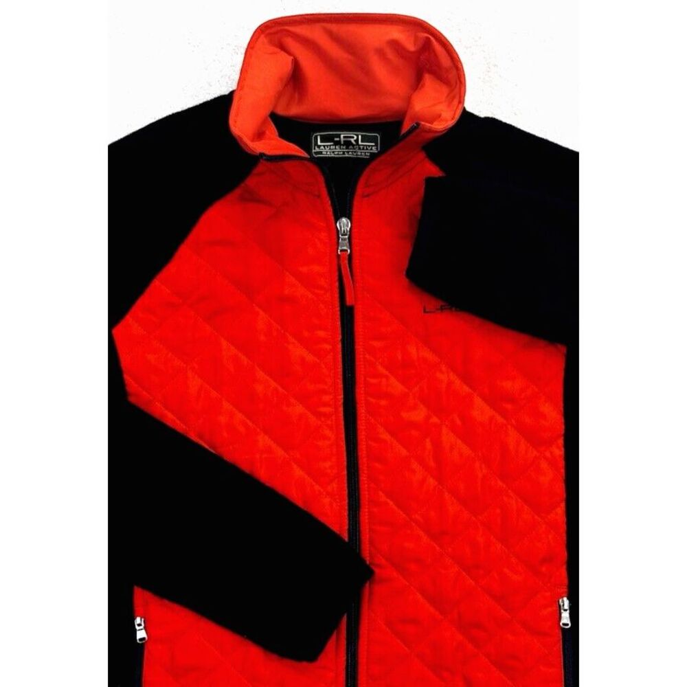 Lauren Ralph Lauren Quilted‎ Full Zip Jacket Women M Lightweight ORANGE